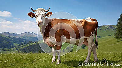 farm jersey cow Cartoon Illustration