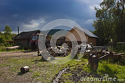 Farm in Karelia, Russia Stock Photo