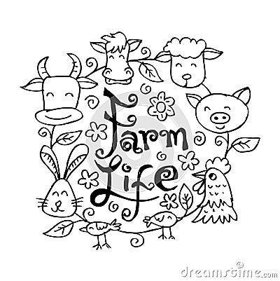 Farm life animals. Stock Photo