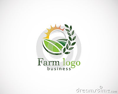 Farm logo creative agriculture nature garden illustration wheat farm logo Cartoon Illustration