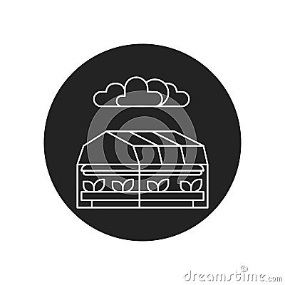 Farm management agriculture. Agricultural automation and robotics. Smart farming black glyph icon. Greenhouse IOT. Sign Vector Illustration