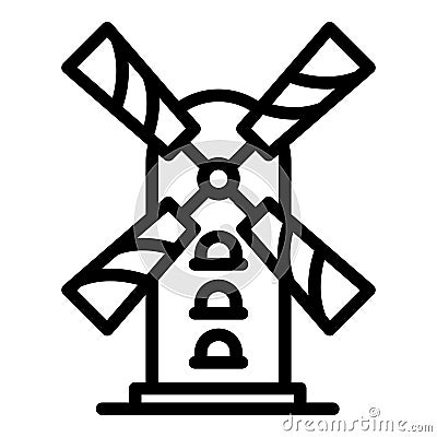 Farm mill icon, outline style Stock Photo