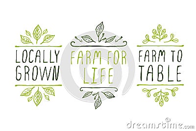 Farm product labels Vector Illustration