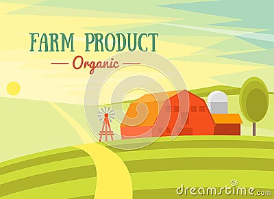 Farm Product Organic. Vector Vector Illustration