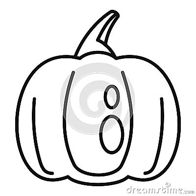 Farm pumpkin icon, outline style Vector Illustration