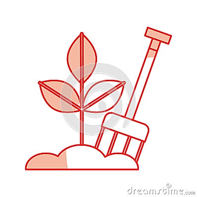 Farm rake with ground Vector Illustration