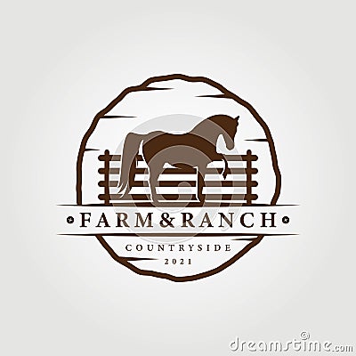 farm, ranch logo, horse logo vector illustration design graphic , unicorn icon, vintage farm and ranch logo Vector Illustration