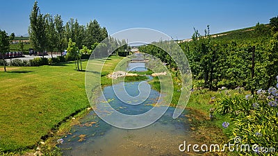 Farm river stream Stock Photo