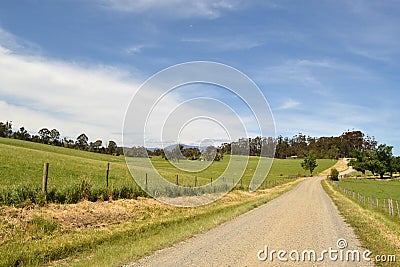 Farm`s Dirt Road Stock Photo