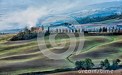 Farm from San Quirico dÂ´Orcia Stock Photo