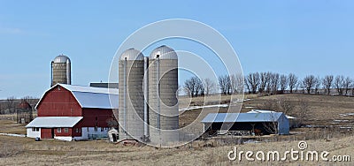 Farm scene in the hills of southern wisconsin Stock Photo