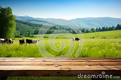 Farm Serenity: Idyllic Countryside View. Stock Photo