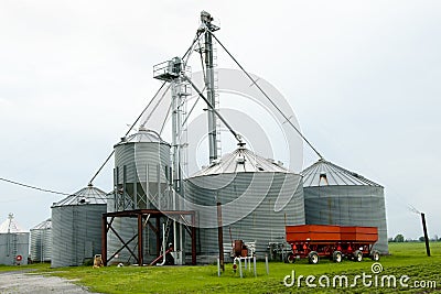 Farm Silos - Quebec - Canada Stock Photo