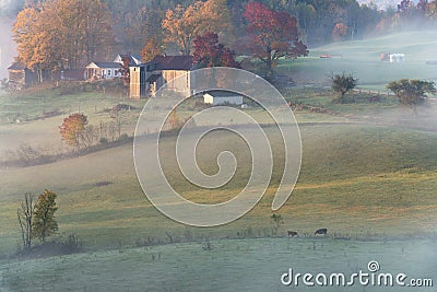 Farm Sunrise Stock Photo