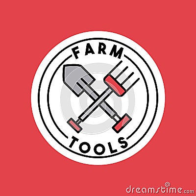 Farm tools flat Vector Illustration