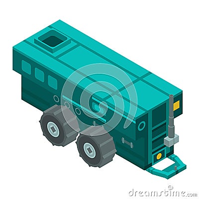 Farm trailer machinery icon, isometric style Vector Illustration