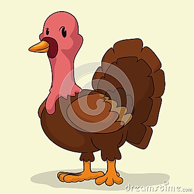 Farm Turkey Isolated, Vector Illustration Vector Illustration