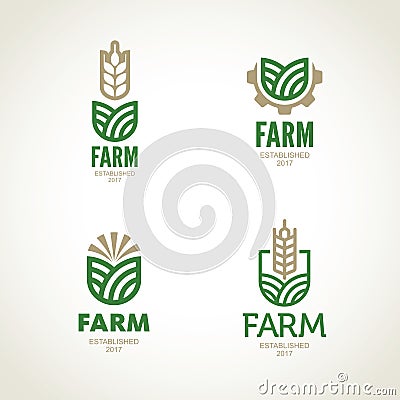 Farm vector logo. Agro abstract emblem Vector Illustration