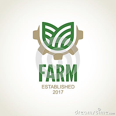 Farm vector logo. Agro abstract emblem Vector Illustration