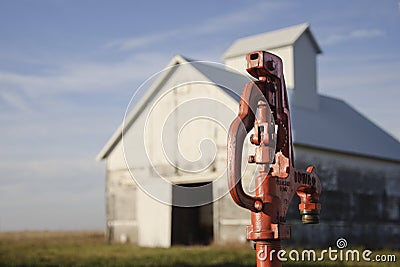 Farm water spigot Stock Photo