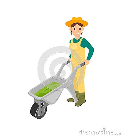 Farmer Agricultural Works Vector Illustration Vector Illustration