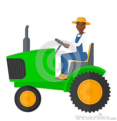 Farmer driving tractor Vector Illustration