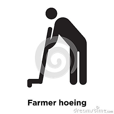 Farmer hoeing icon vector isolated on white background, logo con Vector Illustration