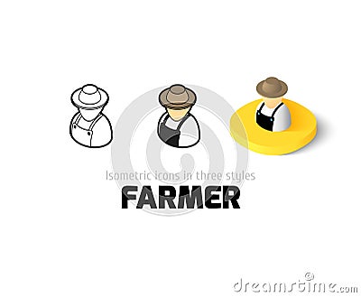 Farmer icon in different style Vector Illustration