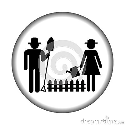 Farmer icon with farmers gardening Vector Illustration