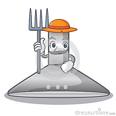 Farmer kitchen hood the character kitchen room Vector Illustration