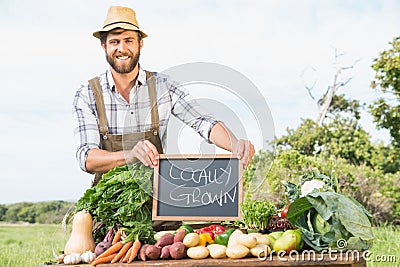 Farmer selling his organic produce Stock Photo