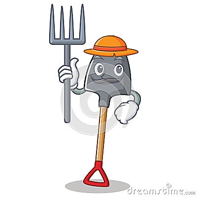 Farmer shovel character cartoon style Vector Illustration