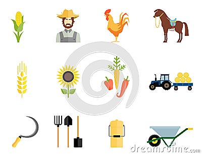 Farmer tools icons Vector Illustration