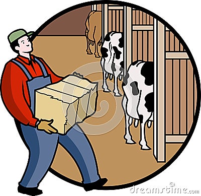 Daily farmer work Vector Illustration