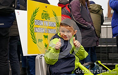 Cardiff, uk - 28th February 2024: Welsh Farmers Protest Editorial Stock Photo