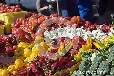 Farmers Market fresh vegtables Stock Photo