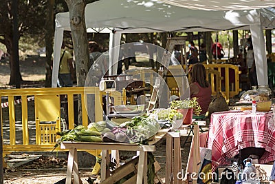 Farmers market with organic produce Editorial Stock Photo