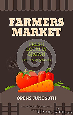 Farmers market poster Vector Illustration