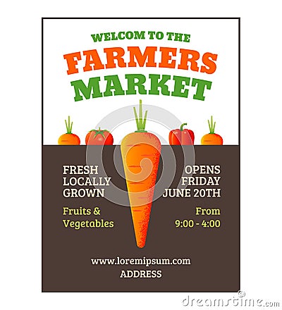 Farmers market poster Vector Illustration
