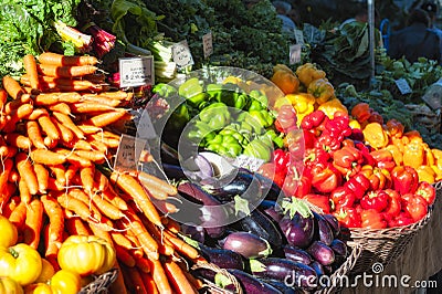 Farmers Market Produce Stand Stock Photo