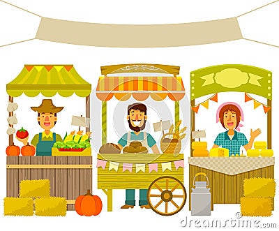 Farmers market Vector Illustration