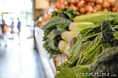 Farmers Market vegtable lettuce background Stock Photo