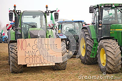 Farmers Protest With Tractors Editorial Stock Photo