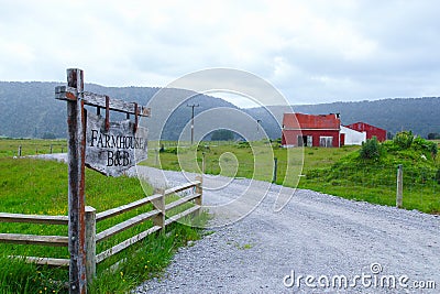 Farmhouse B&B, Fox Glacier,New Zealand Stock Photo
