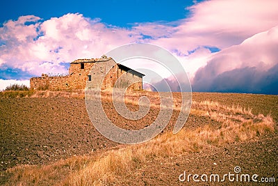 Farmhouse Italy Countryside Stock Photo