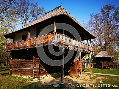 Farmhouse - the peasant house in the Oltenia area Stock Photo