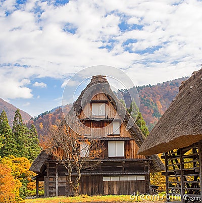 Farmhouse at shirakawago Stock Photo