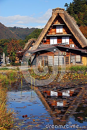 Farmhouses reflection Stock Photo