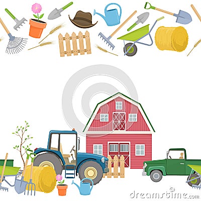 Farming agricultural borders Vector Illustration