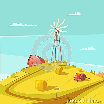 Farming And Agriculture Background Vector Illustration